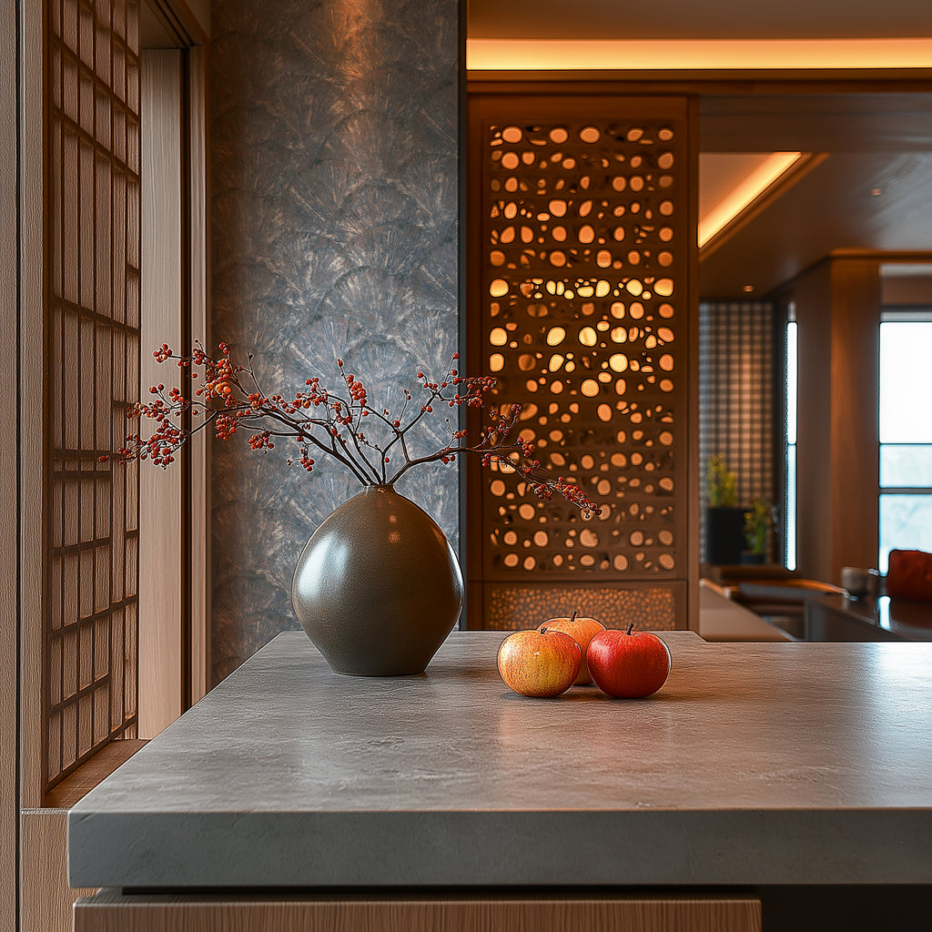 High-Quality Non-Woven Wallpaper Blue Graphic