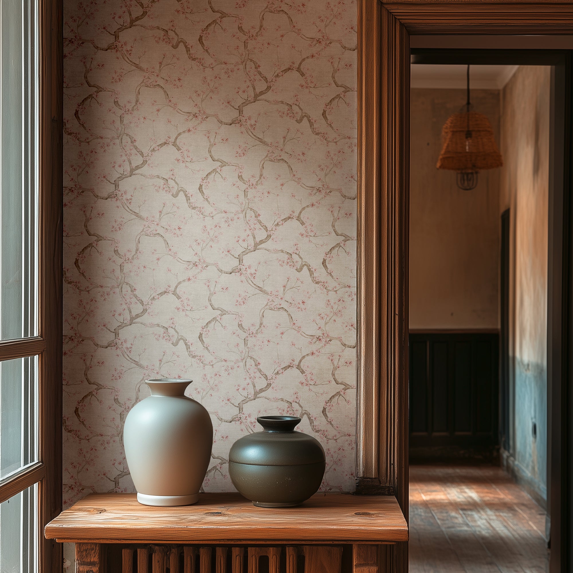 High-Quality Non-Woven Wallpaper Cream Floral