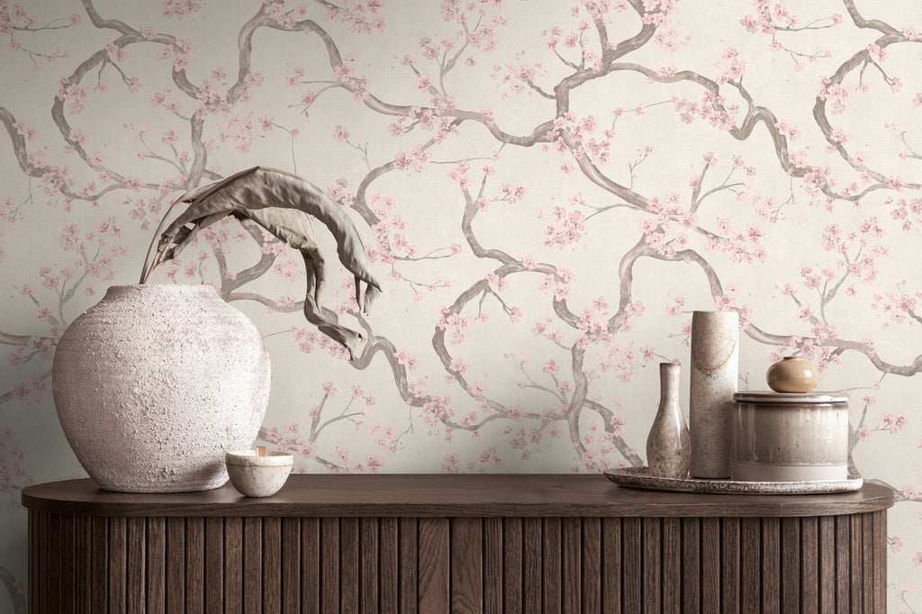 High-Quality Non-Woven Wallpaper Cream Floral