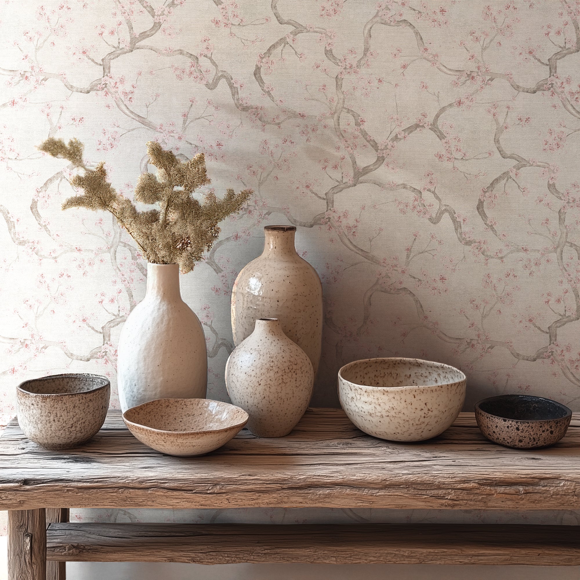High-Quality Non-Woven Wallpaper Cream Floral