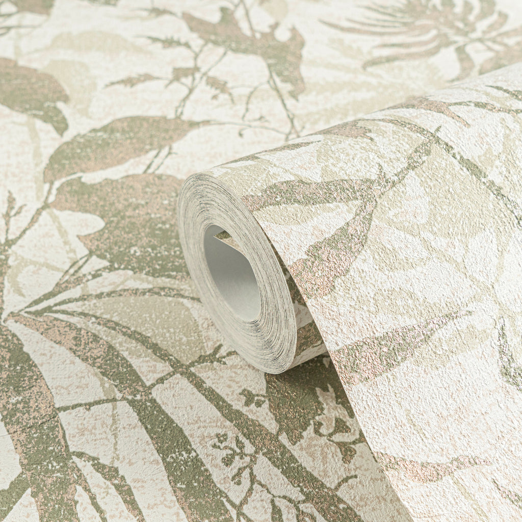 Hochwertige Vliestapete Creme Floral