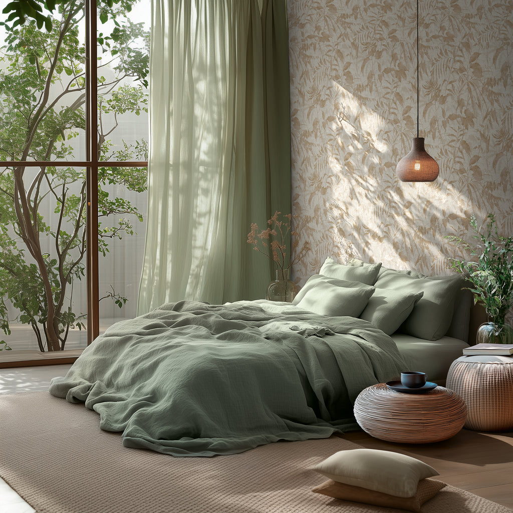 High-Quality Non-Woven Wallpaper Cream Floral