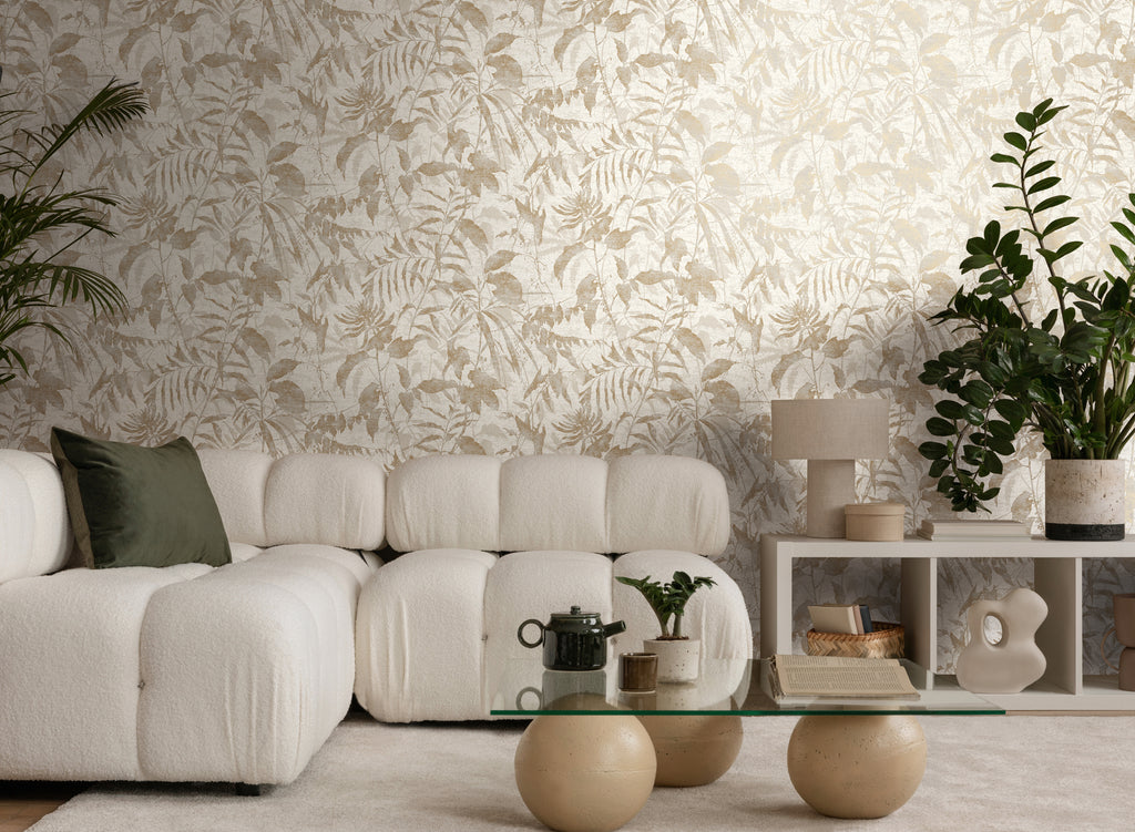 High-Quality Non-Woven Wallpaper Cream Floral
