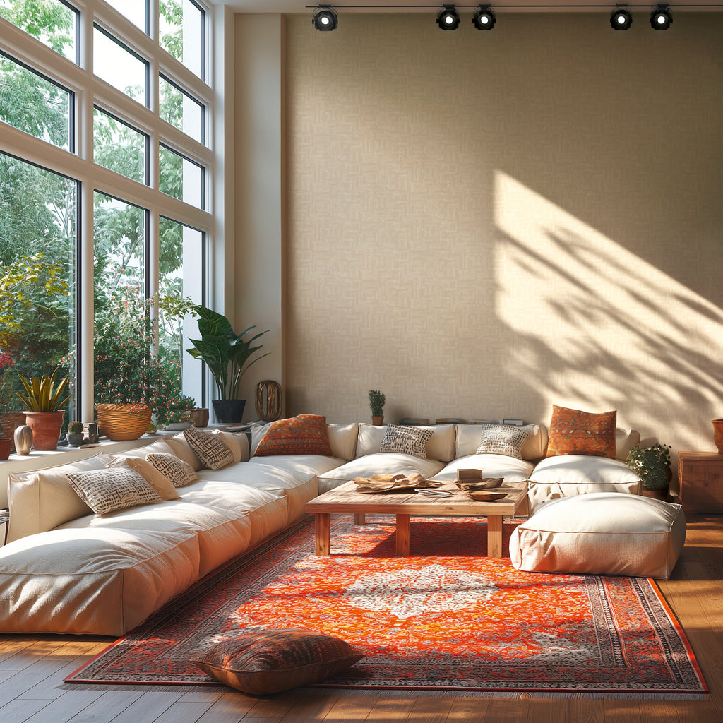 High-Quality Non-Woven Wallpaper Beige Graphic