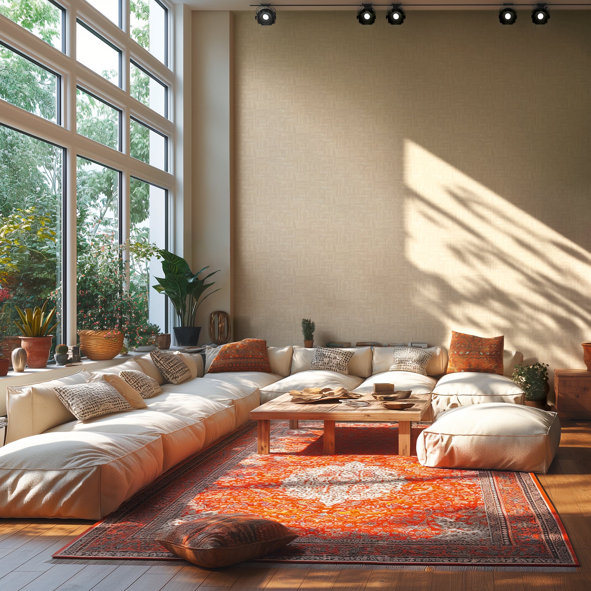 High-Quality Non-Woven Wallpaper Beige Graphic