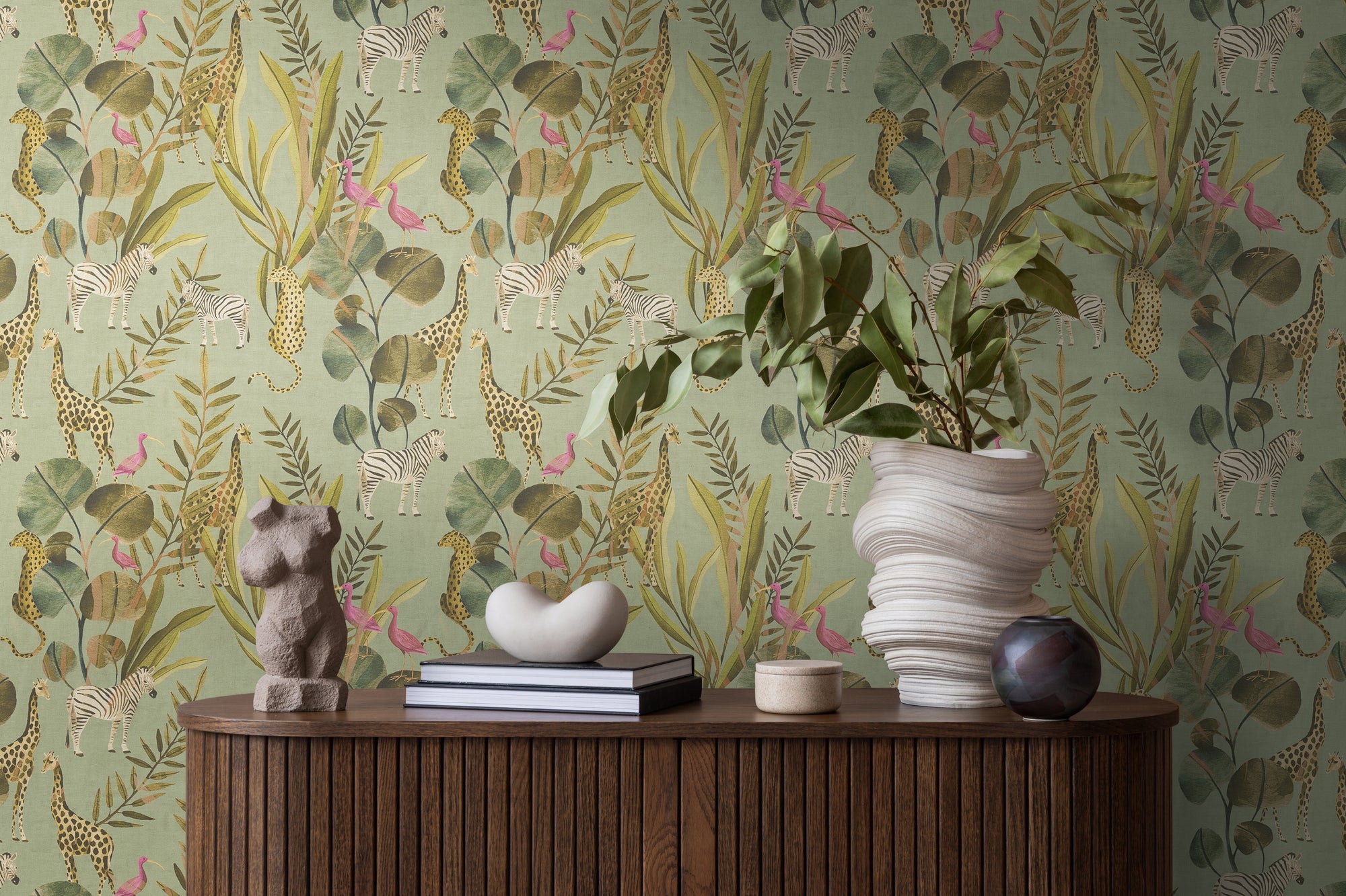 High-quality wallpaper from the Anna D'Andrea collection in green 