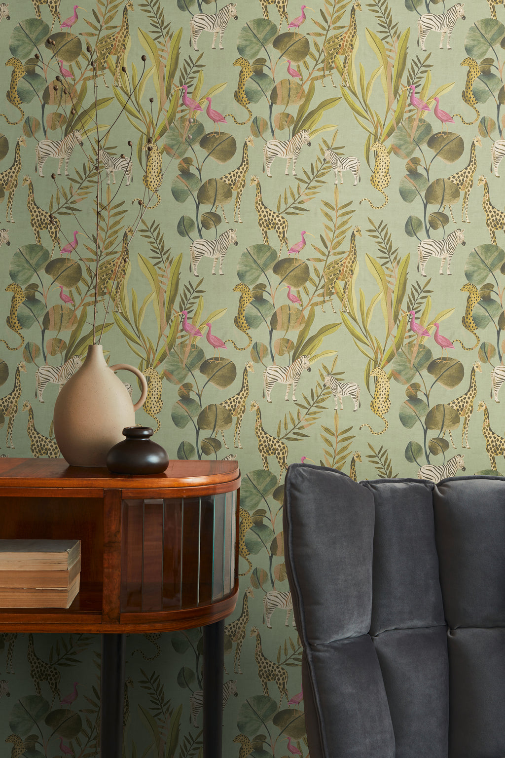 High-quality wallpaper from the Anna D'Andrea collection in green 
