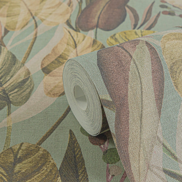 Hochwertige Vliestapete Braun Floral