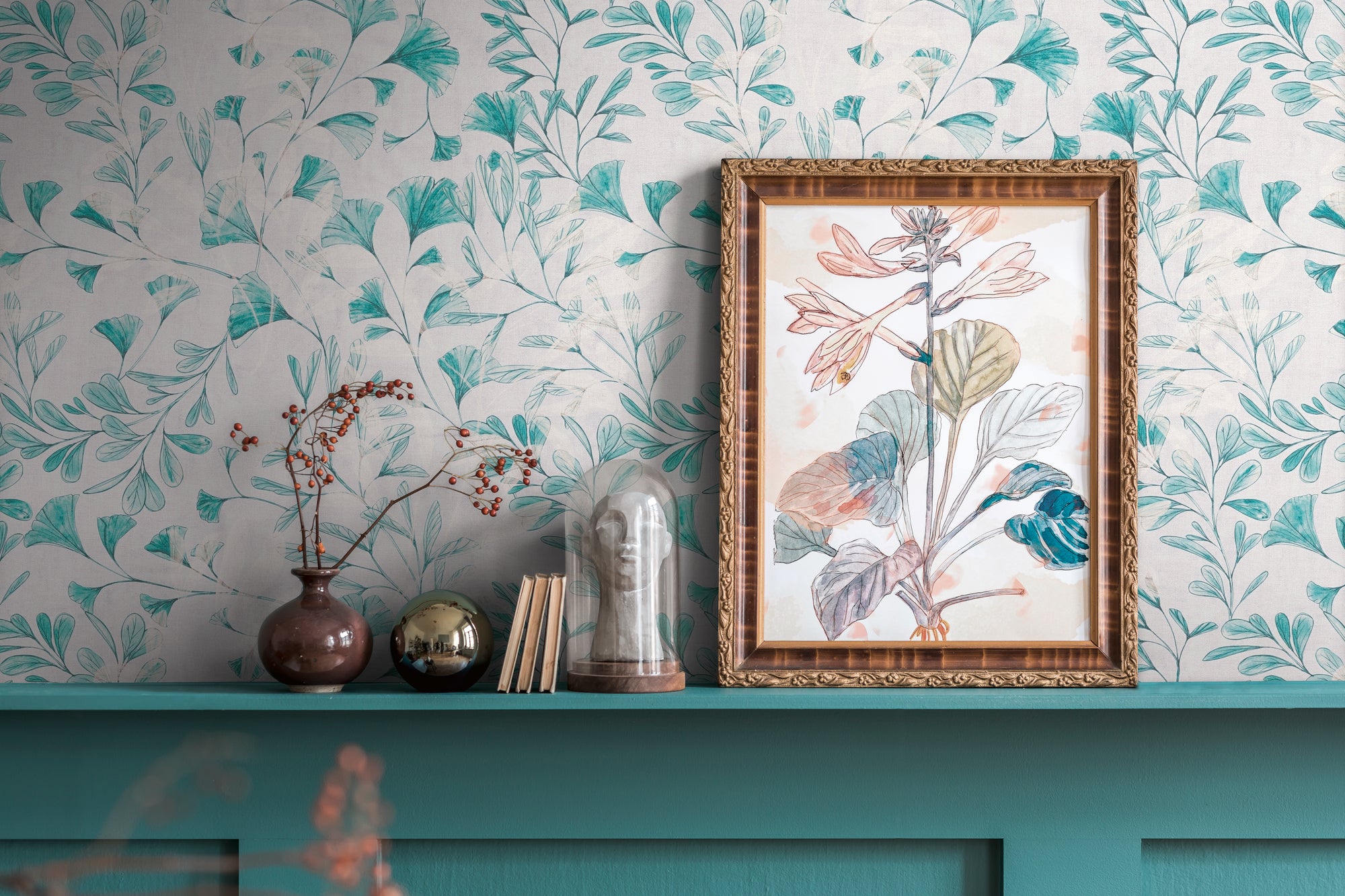 High-quality wallpaper from the Anna D'Andrea collection in blue 
