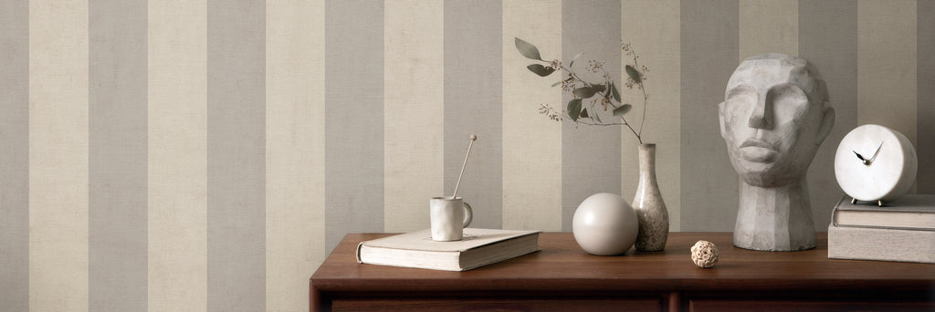 High-Quality Non-Woven Wallpaper Grey Striped Wallpaper
