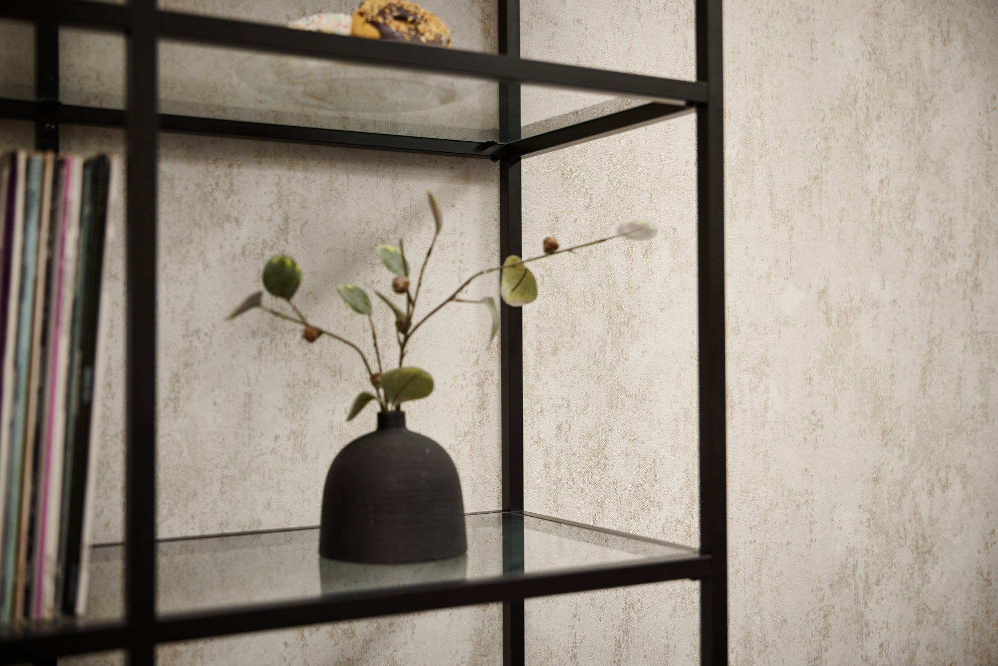 High-quality non-woven wallpaper Beige Structure