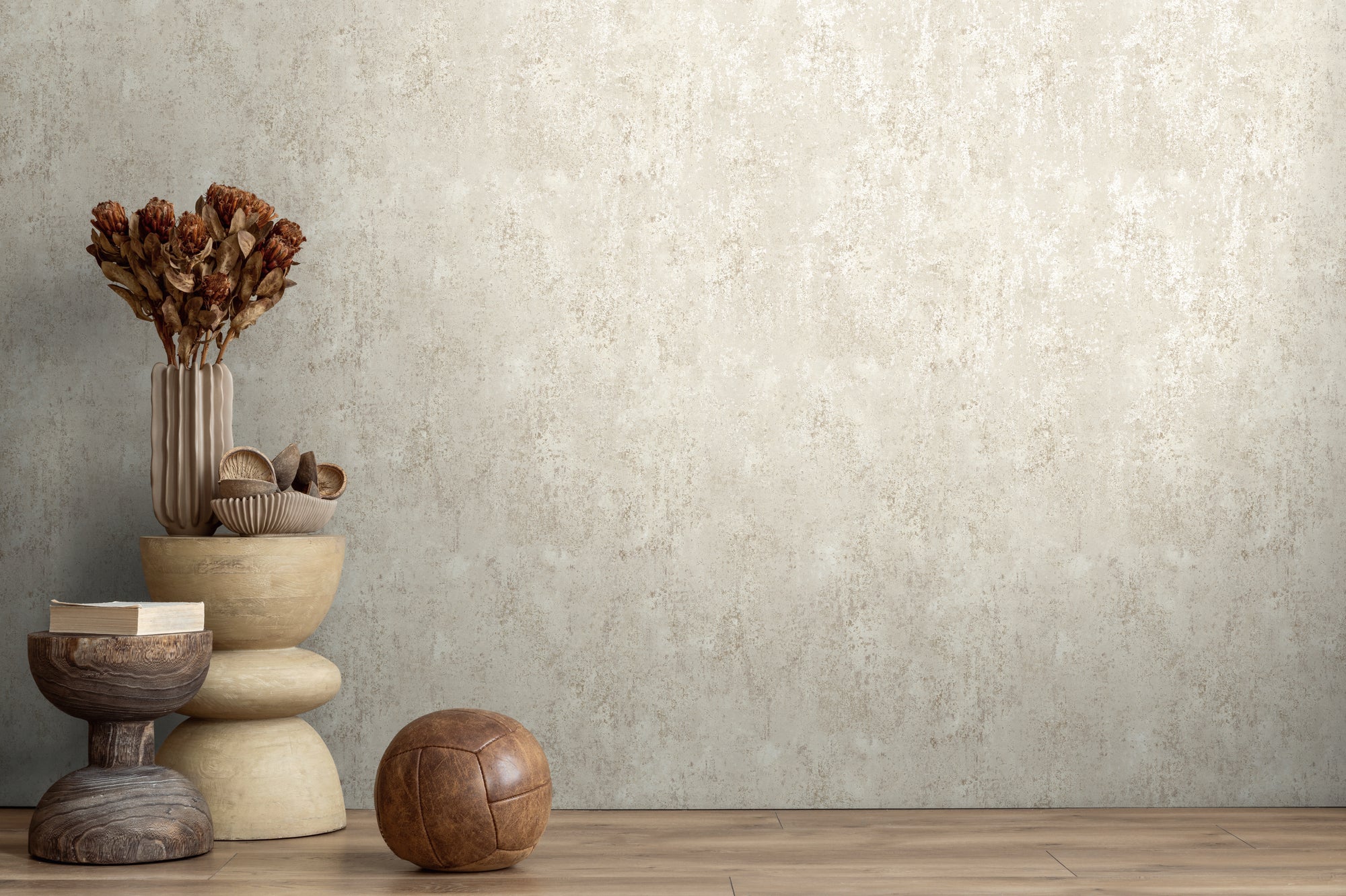 High-quality non-woven wallpaper Beige Structure