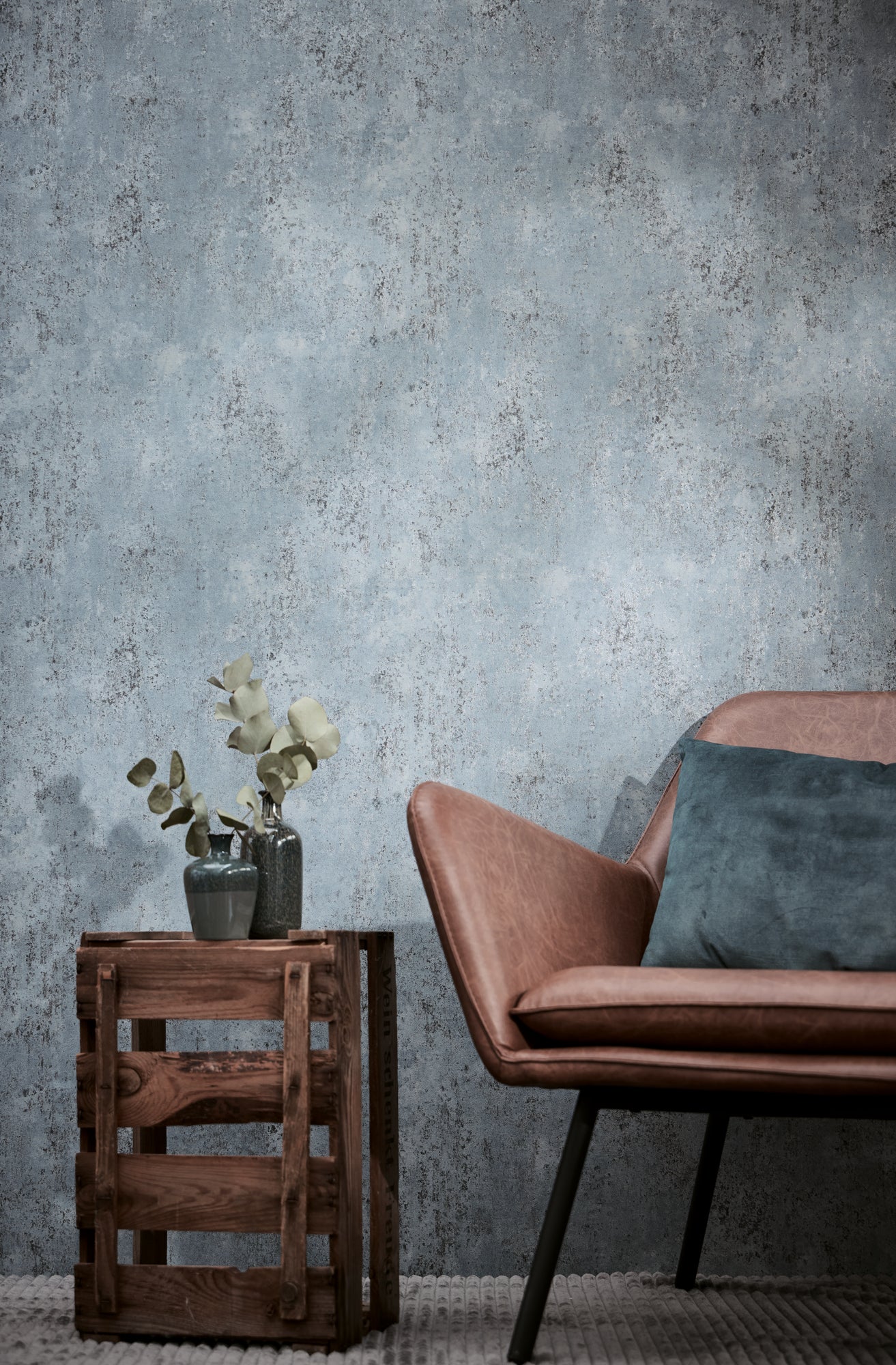 High-Quality Non-Woven Wallpaper Blue Texture