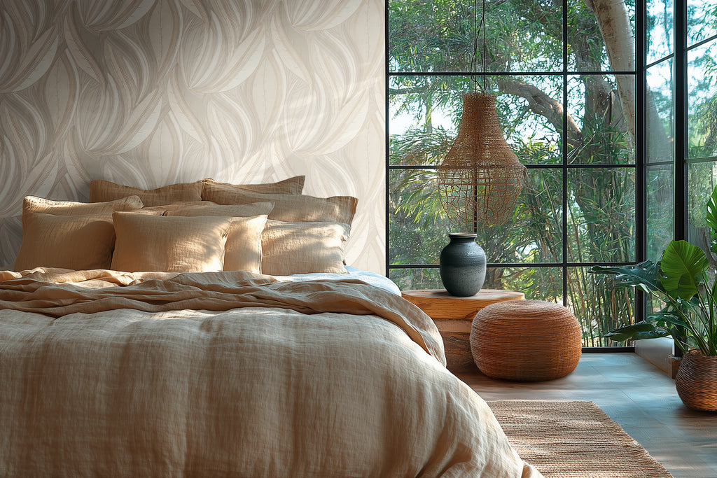 High-Quality Non-Woven Wallpaper Cream Floral
