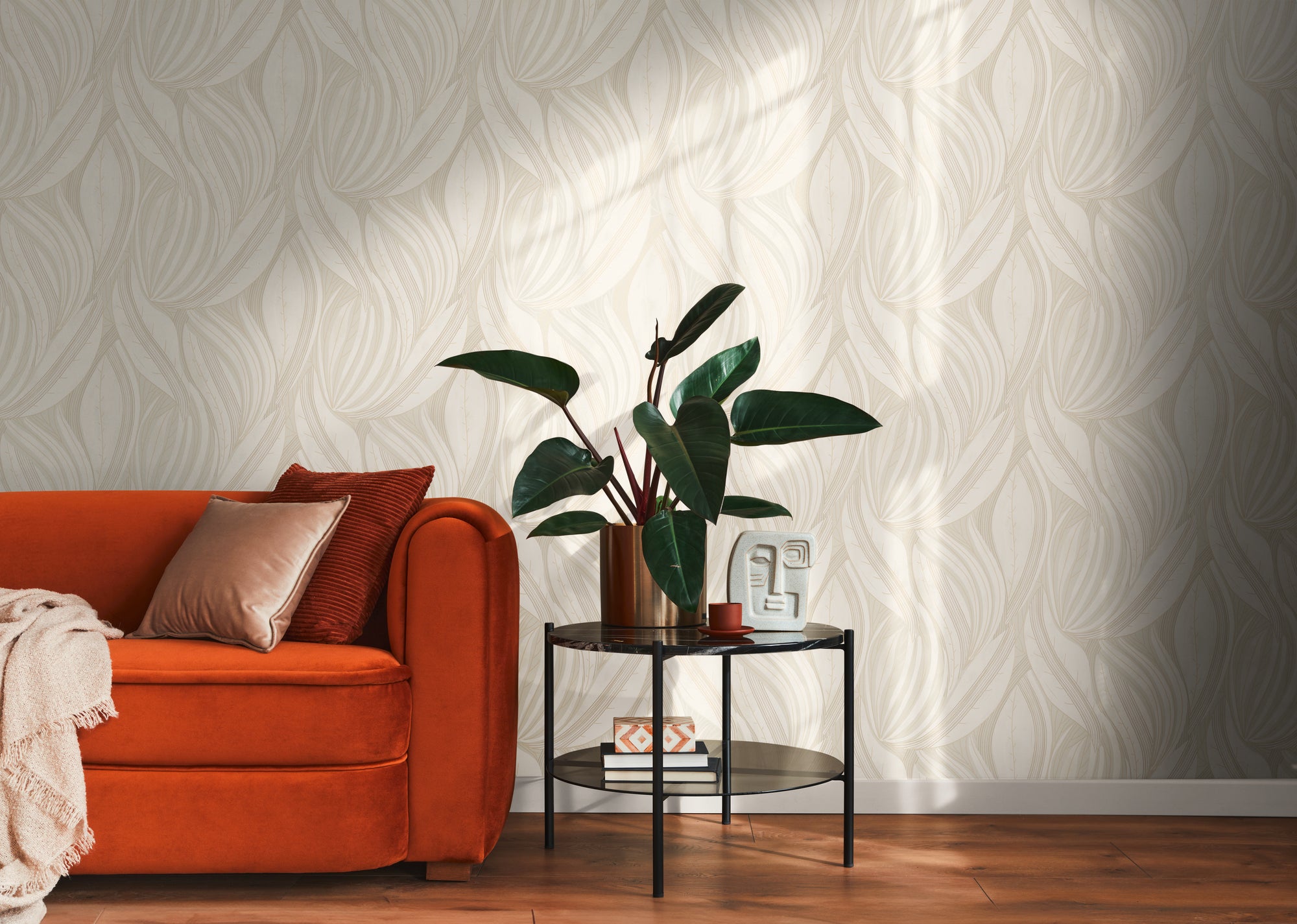 High-Quality Non-Woven Wallpaper Cream Floral
