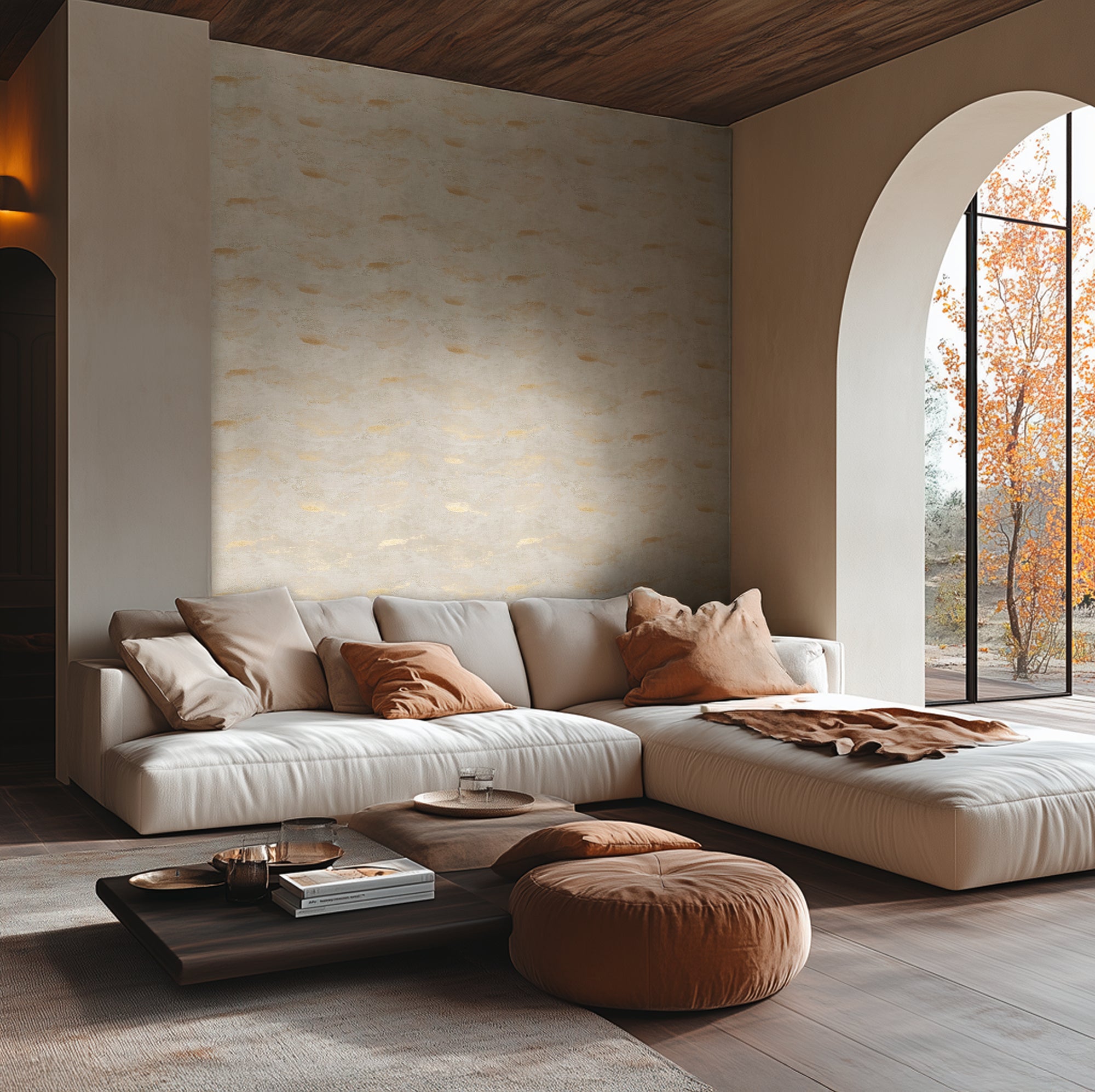 High-Quality Non-Woven Wallpaper Cream Abstract
