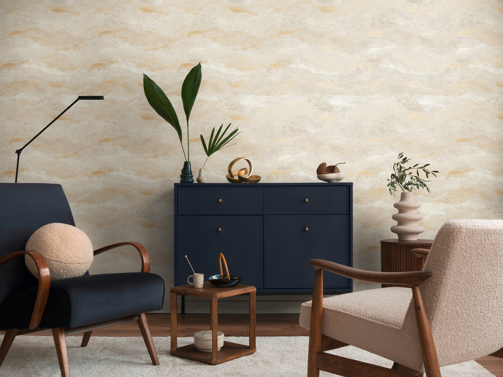 High-Quality Non-Woven Wallpaper Cream Abstract