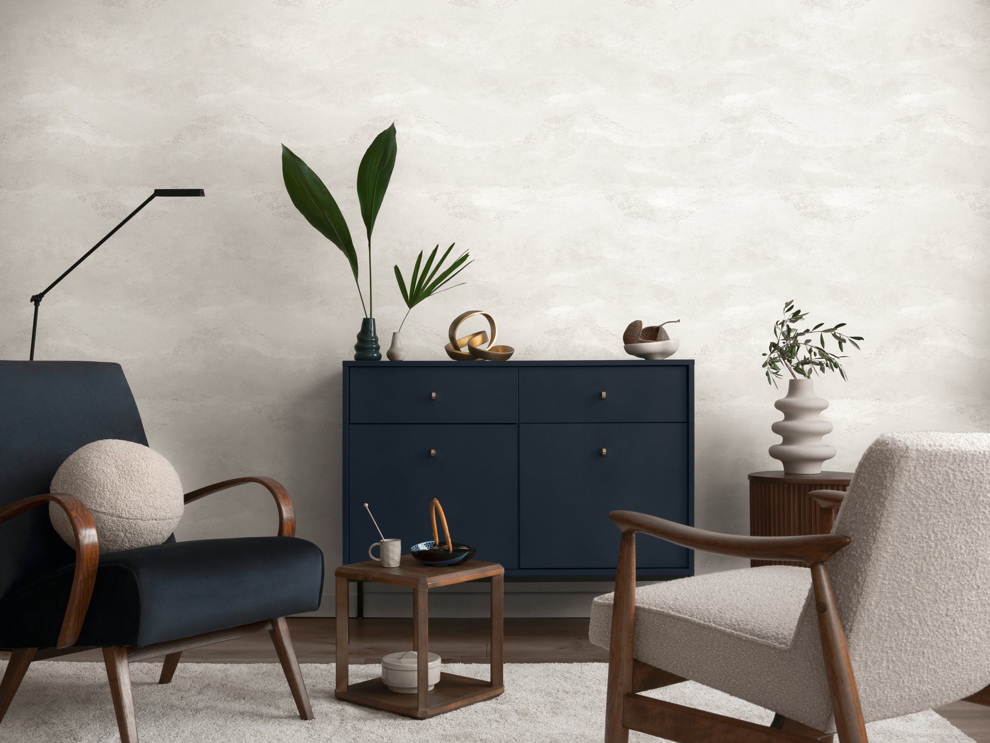 High-Quality Non-Woven Wallpaper White Abstract