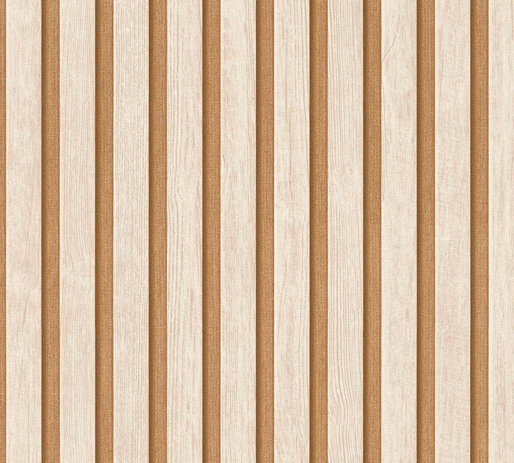 Hochwertige Vliestapete Beige Holzoptik