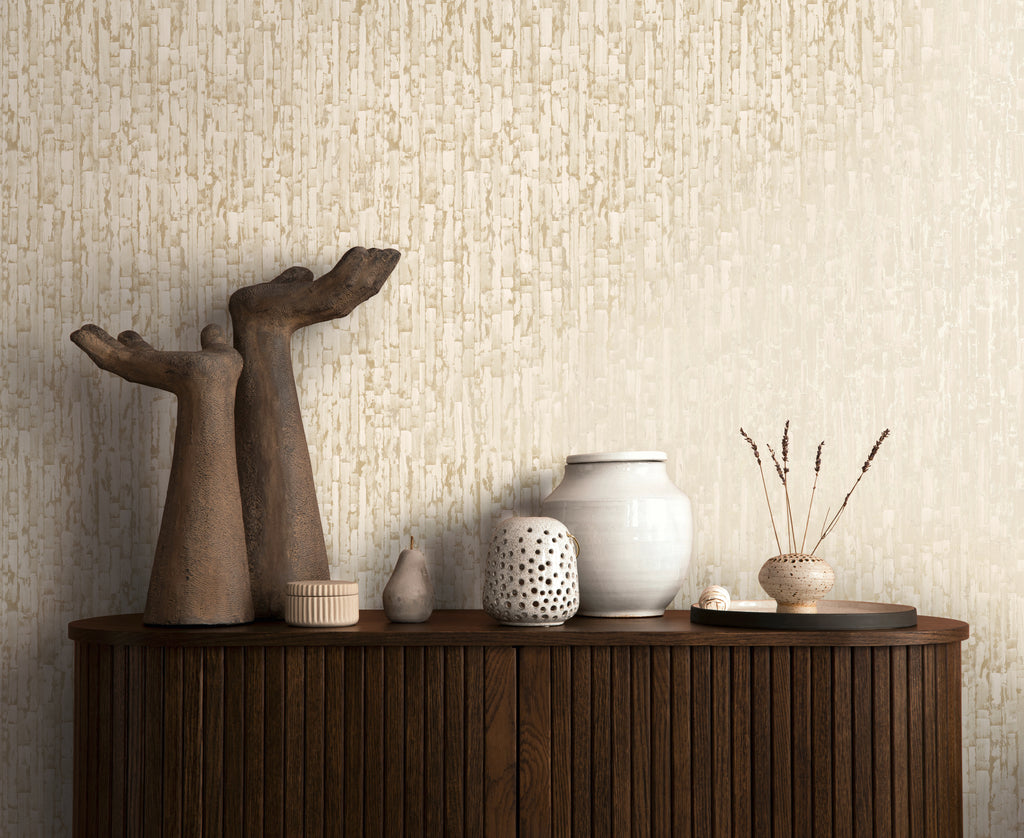 Hochwertige Vliestapete Creme Modern