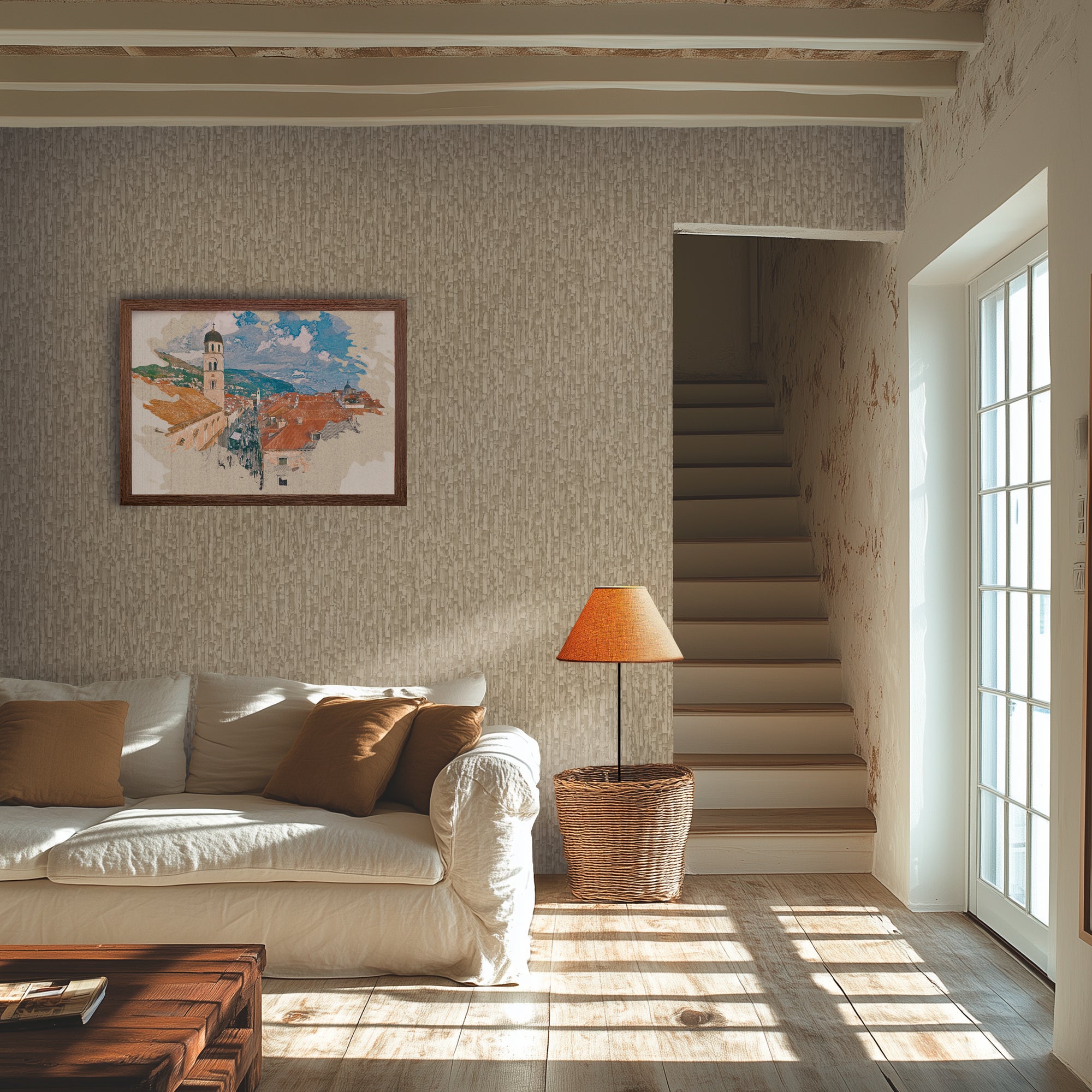 High-Quality Non-Woven Wallpaper Beige Modern
