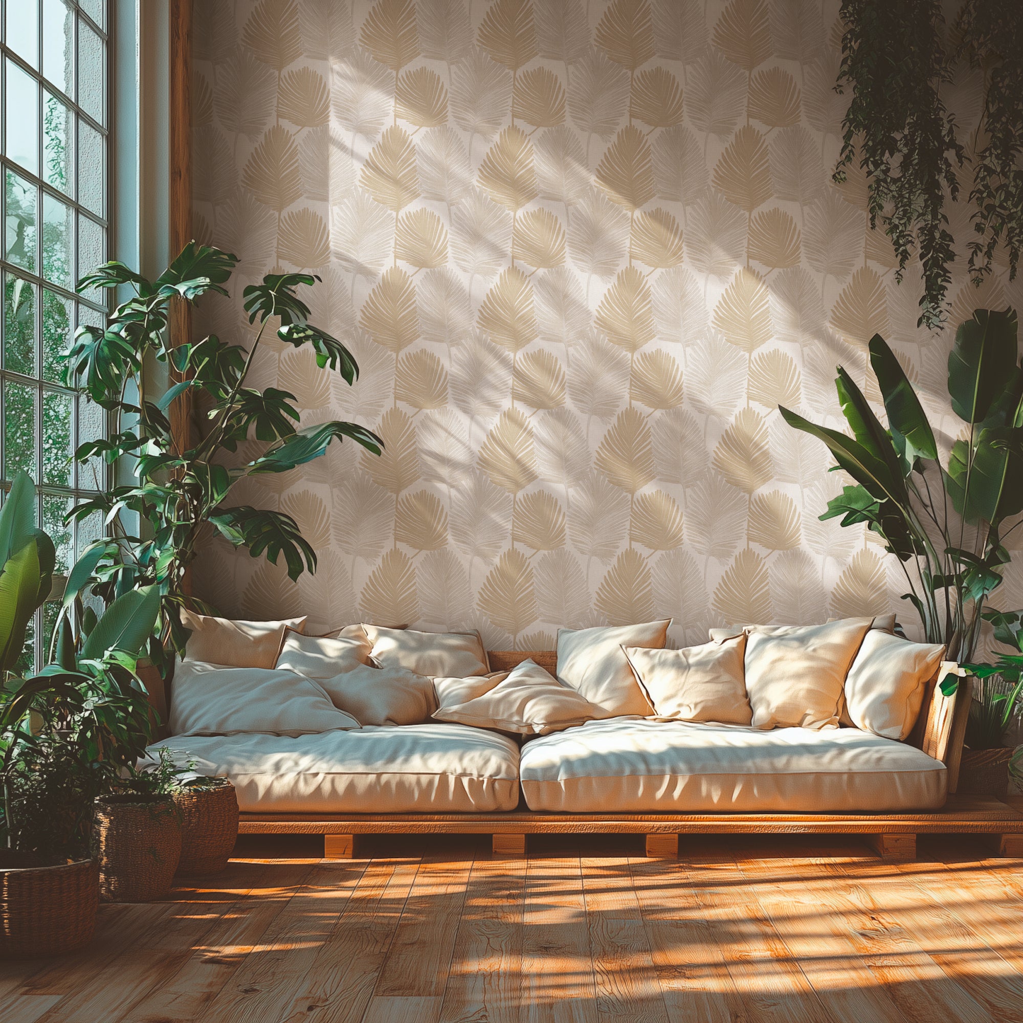 High-Quality Non-Woven Wallpaper Cream Floral