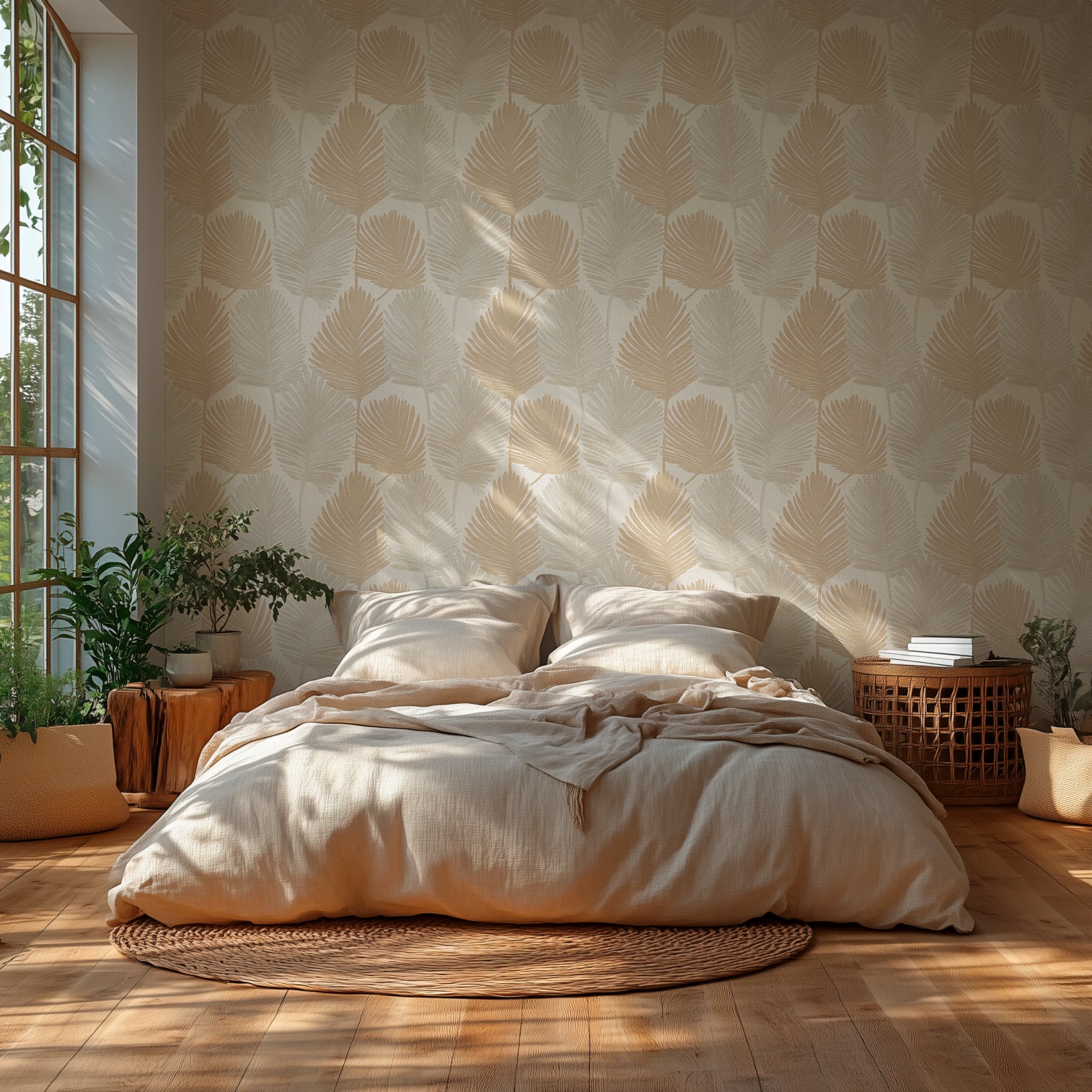 High-Quality Non-Woven Wallpaper Cream Floral