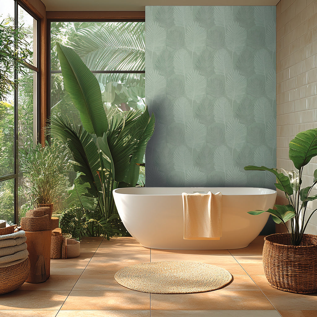 Premium Non-Woven Wallpaper Green Floral
