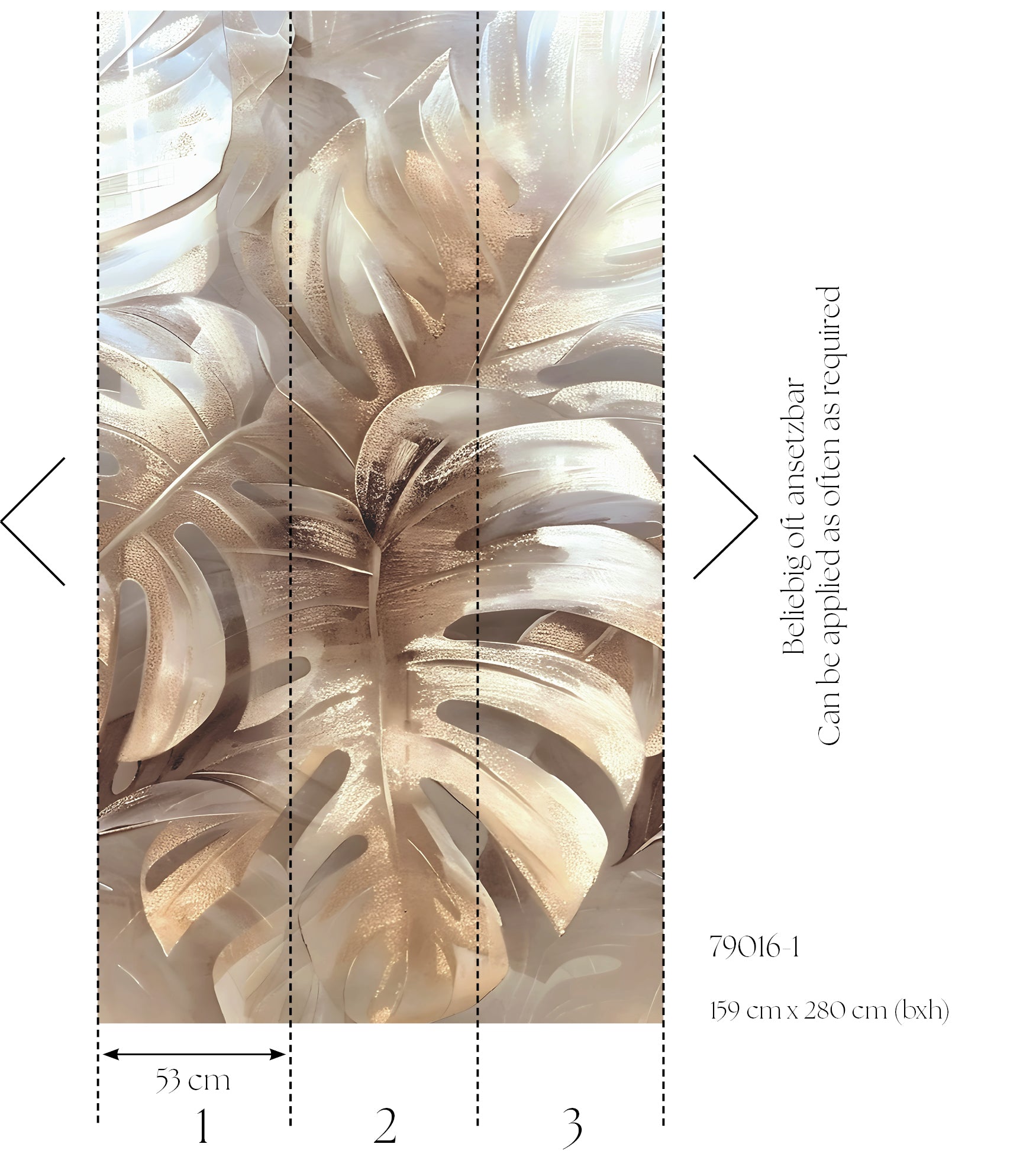 High-Quality Photo Wallpaper Beige Leaves