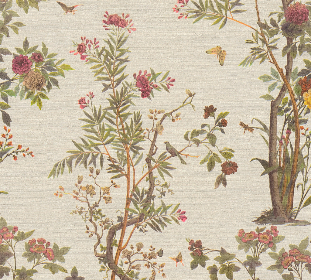 Premium Non-Woven Wallpaper Green Floral