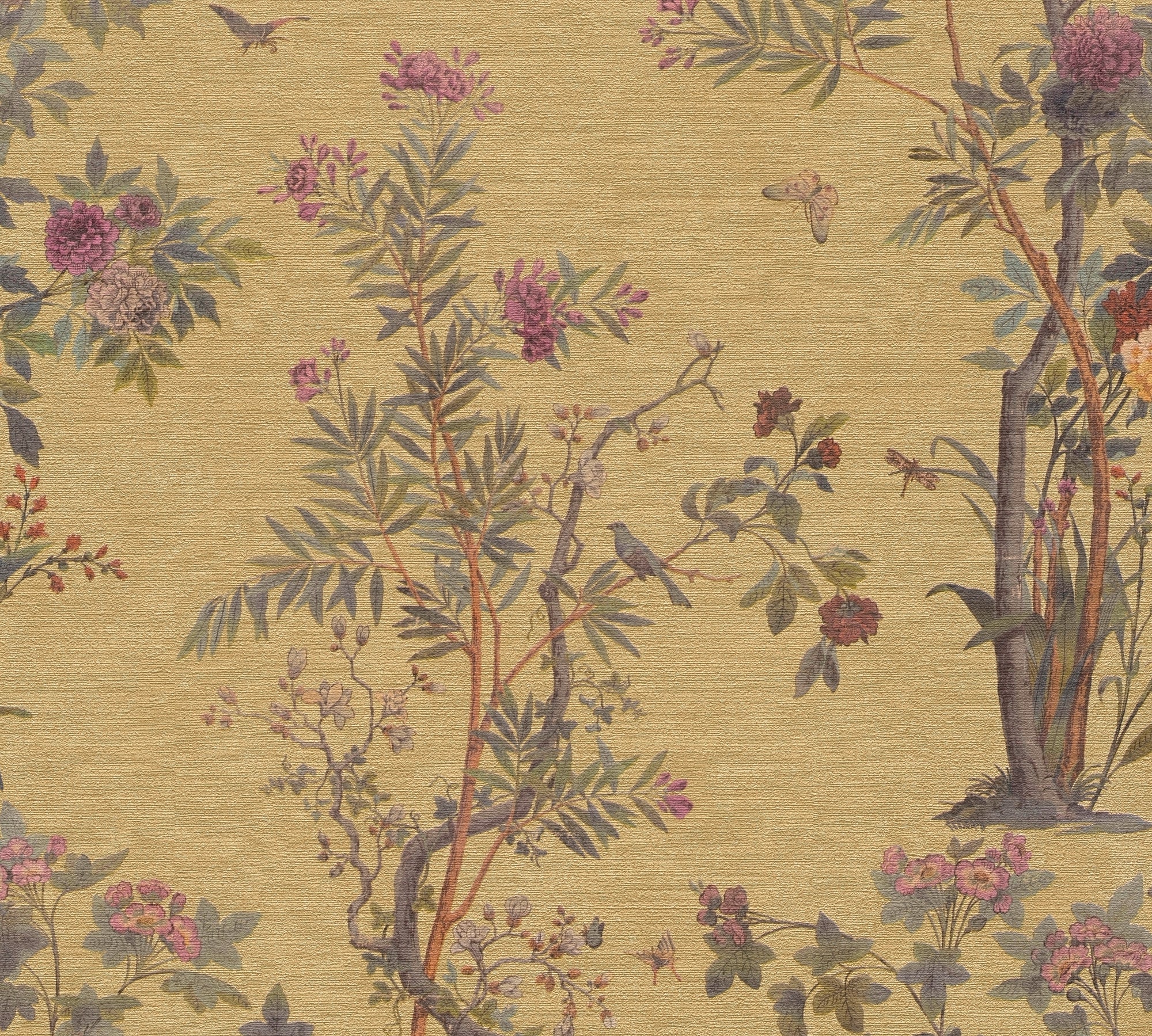 Premium Non-Woven Wallpaper Green Floral