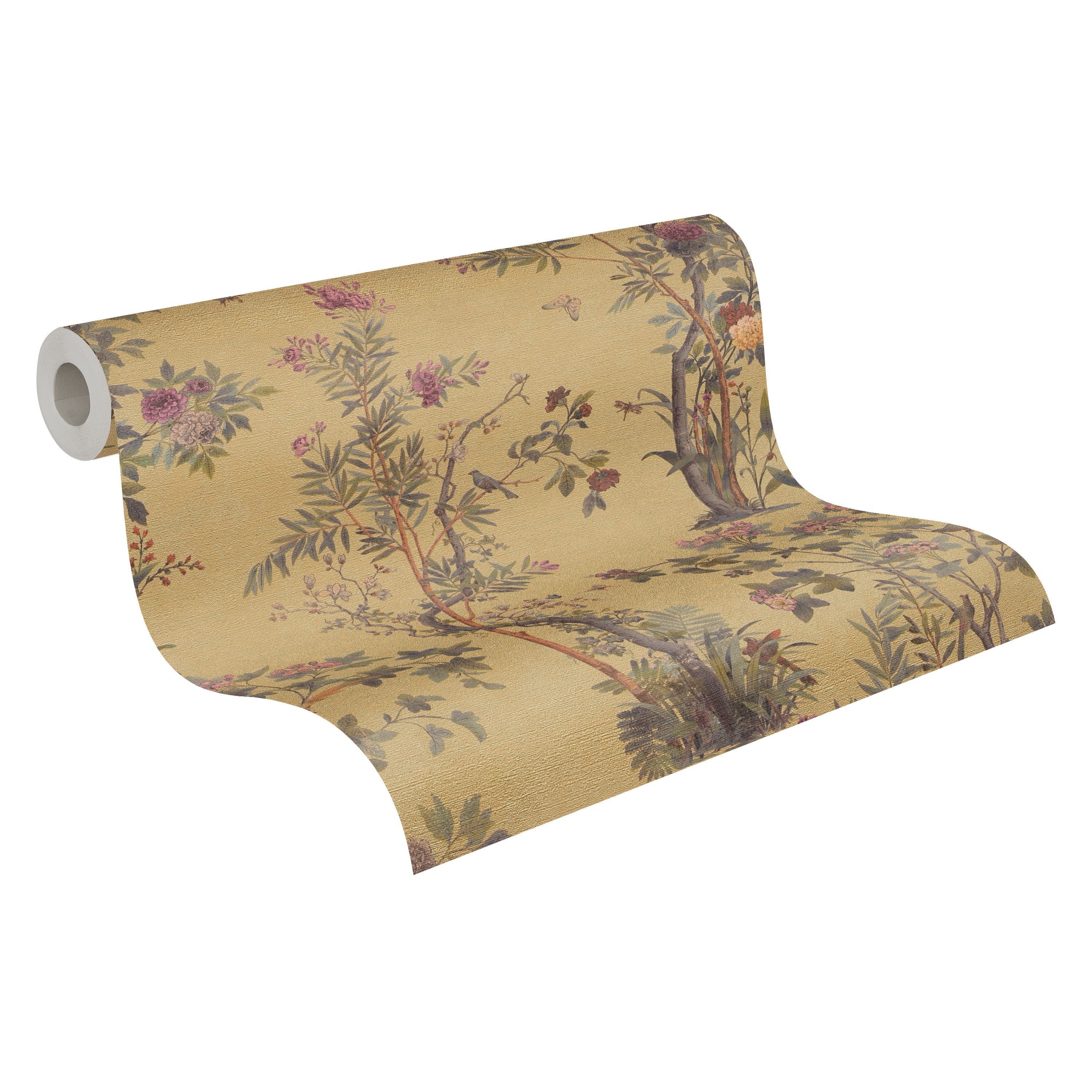 Premium Non-Woven Wallpaper Green Floral