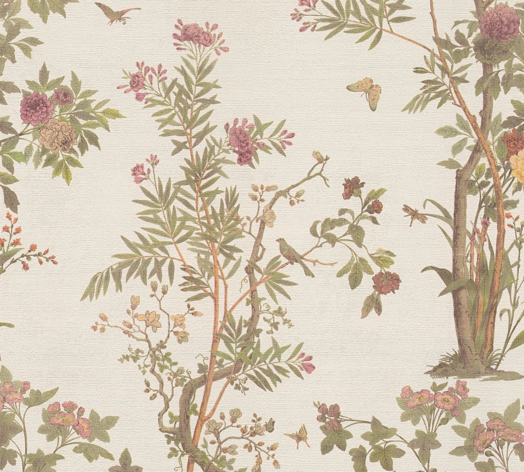Premium Non-Woven Wallpaper Green Floral