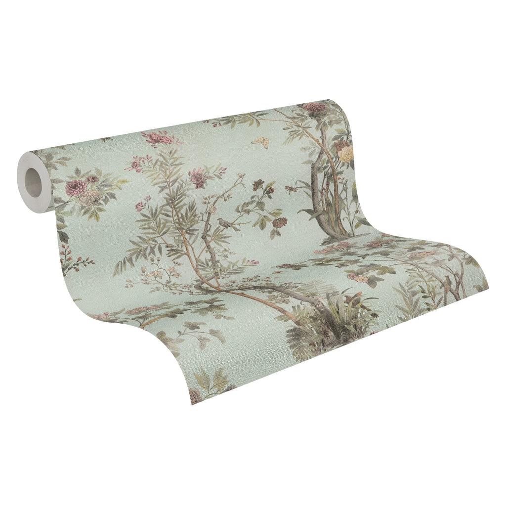 High-Quality Non-Woven Wallpaper Brown Floral