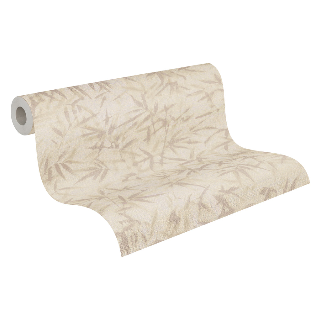 Hochwertige Vliestapete Beige Floral