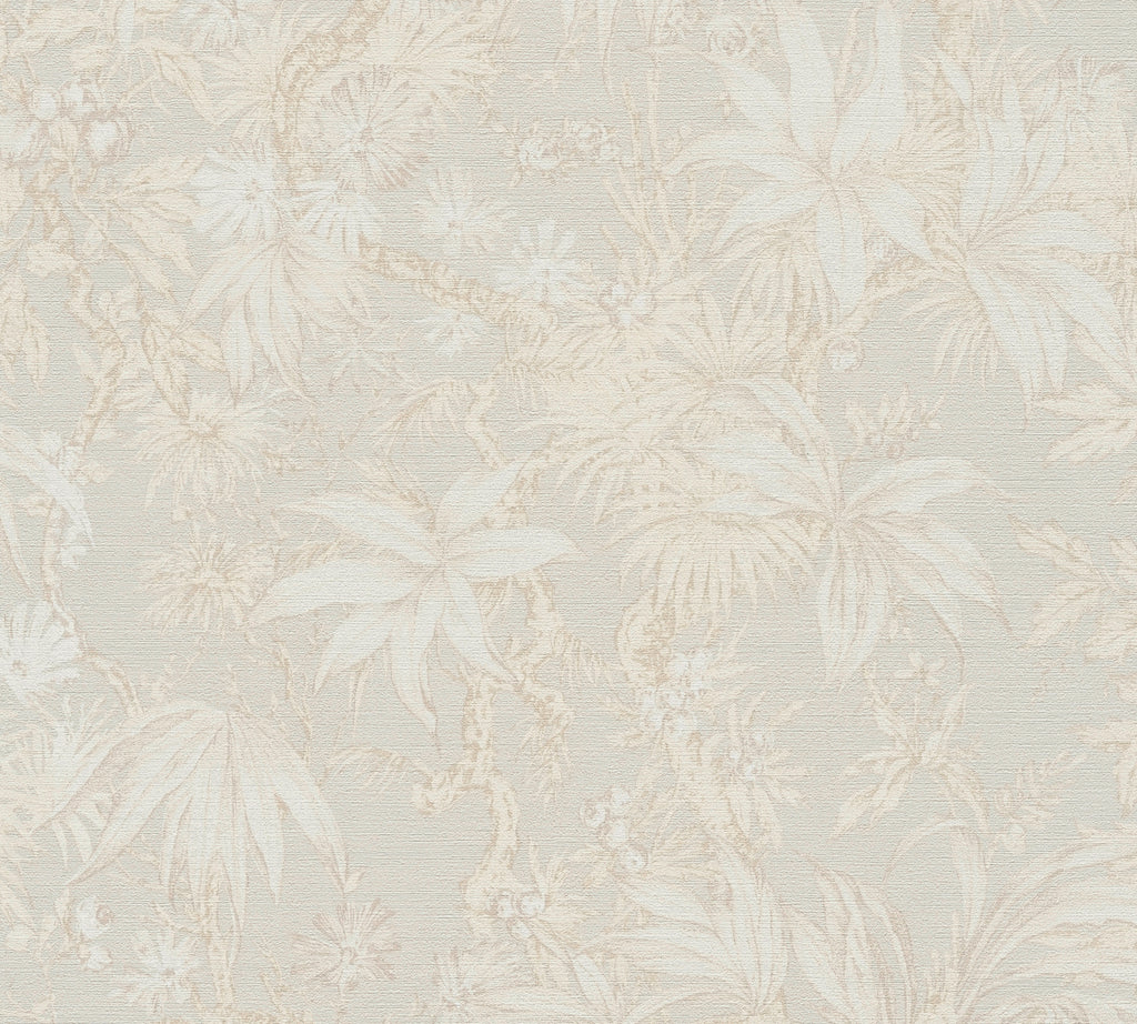 Hochwertige Vliestapete Creme Floral