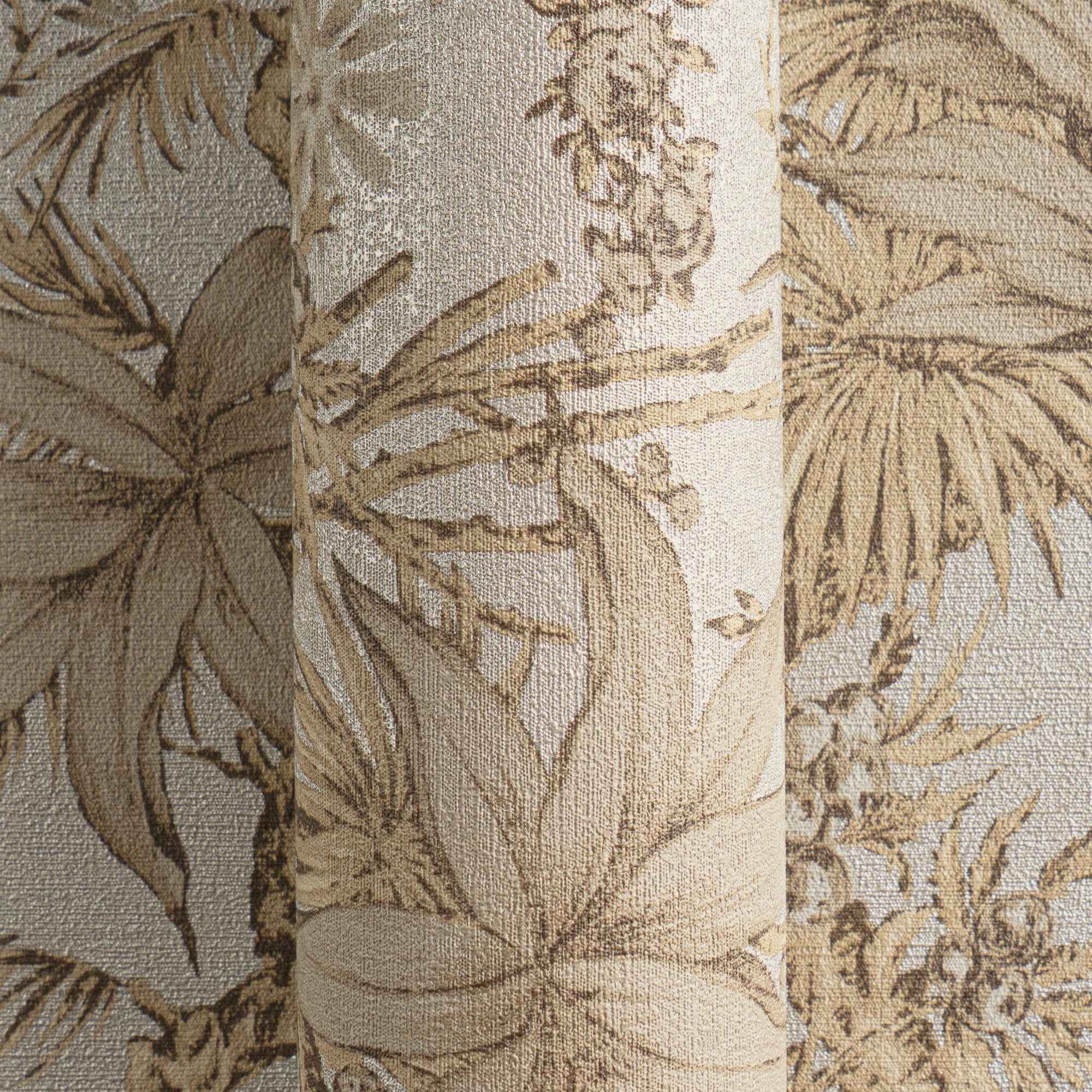 Hochwertige Vliestapete Beige Floral