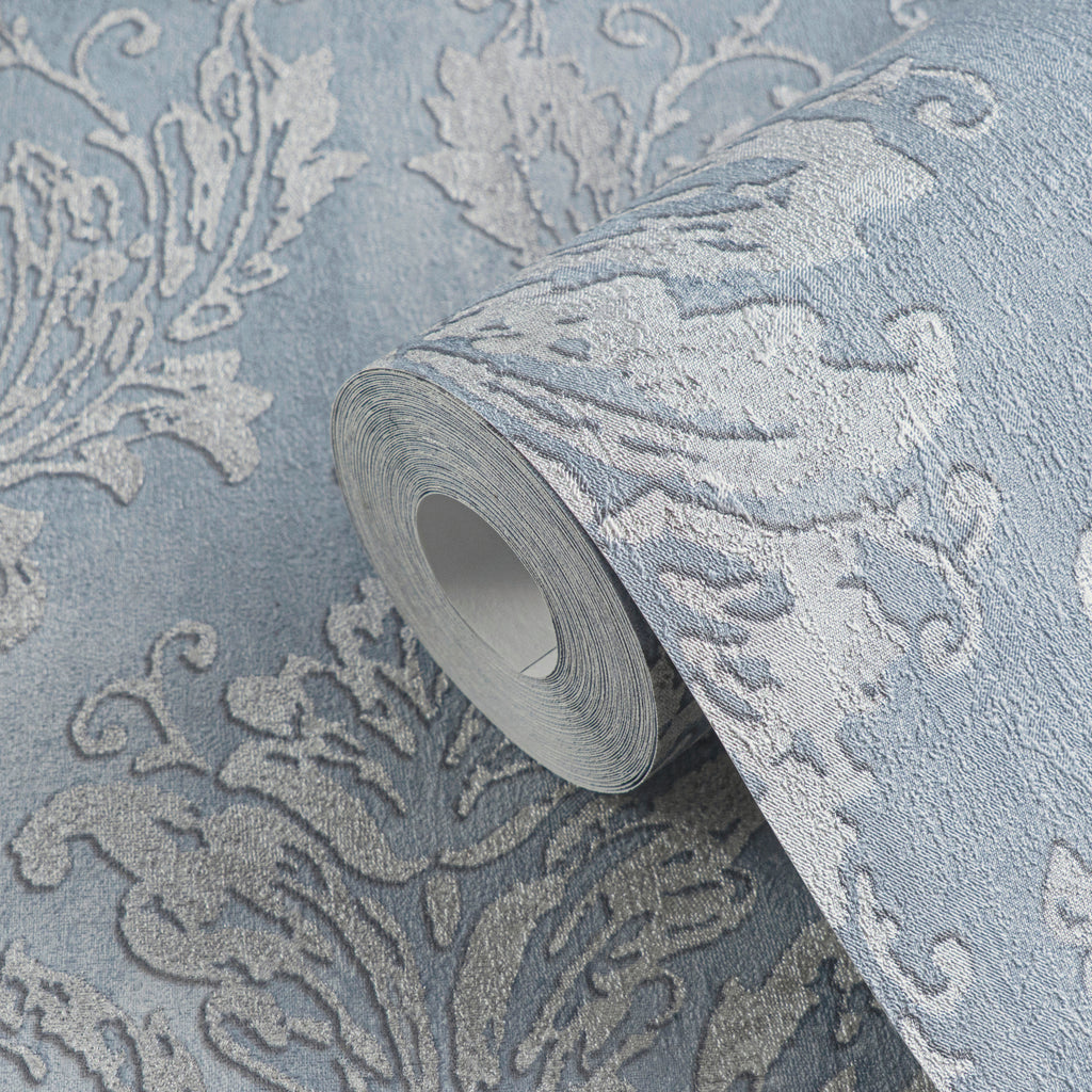 High-Quality Non-Woven Wallpaper Blue Romantic