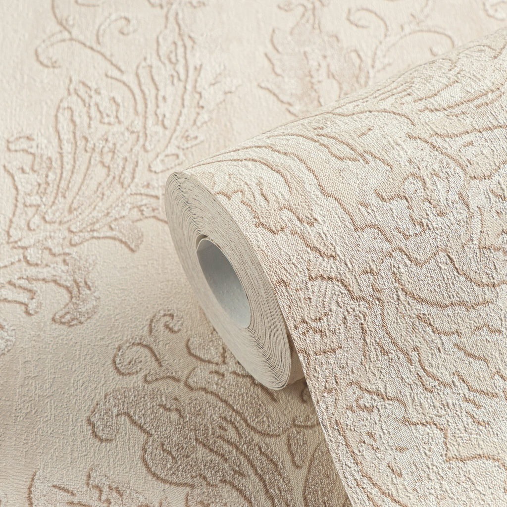 Hochwertige Vliestapete Beige Romantisch
