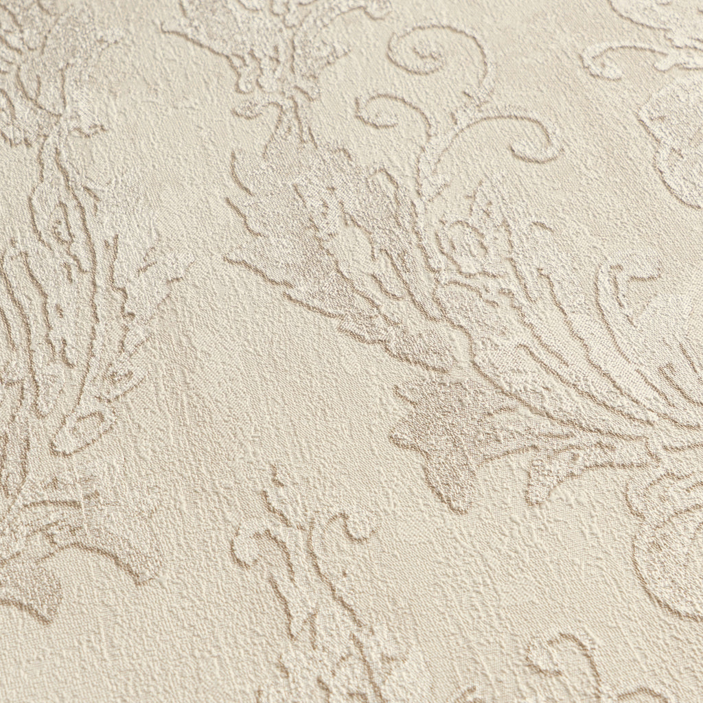 Hochwertige Vliestapete Beige Romantisch