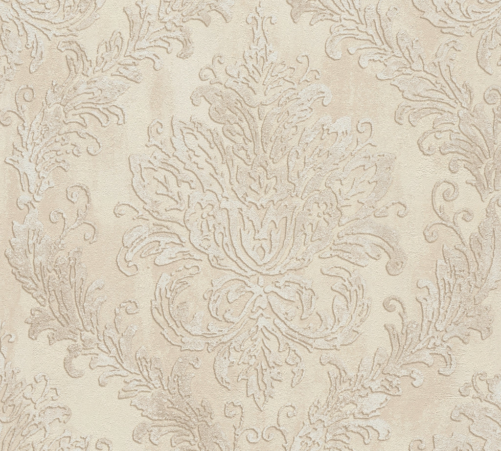 Hochwertige Vliestapete Beige Romantisch
