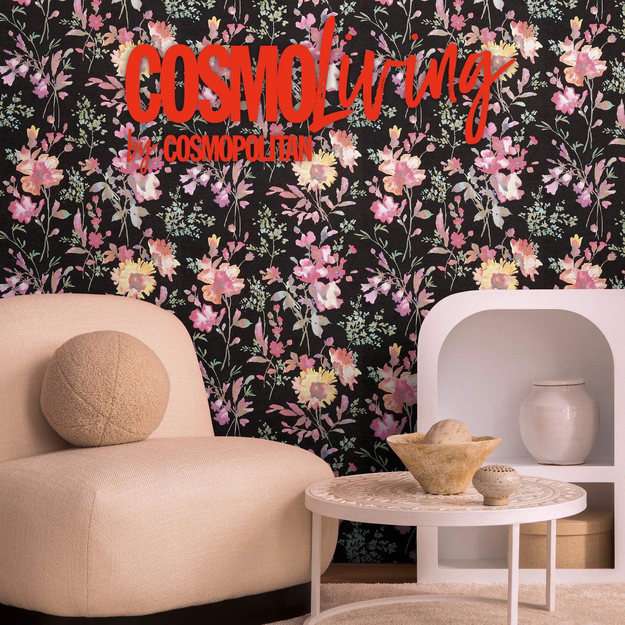 Hochwertige  Tapete aus der Kollektion CosmoLiving in Schwarz