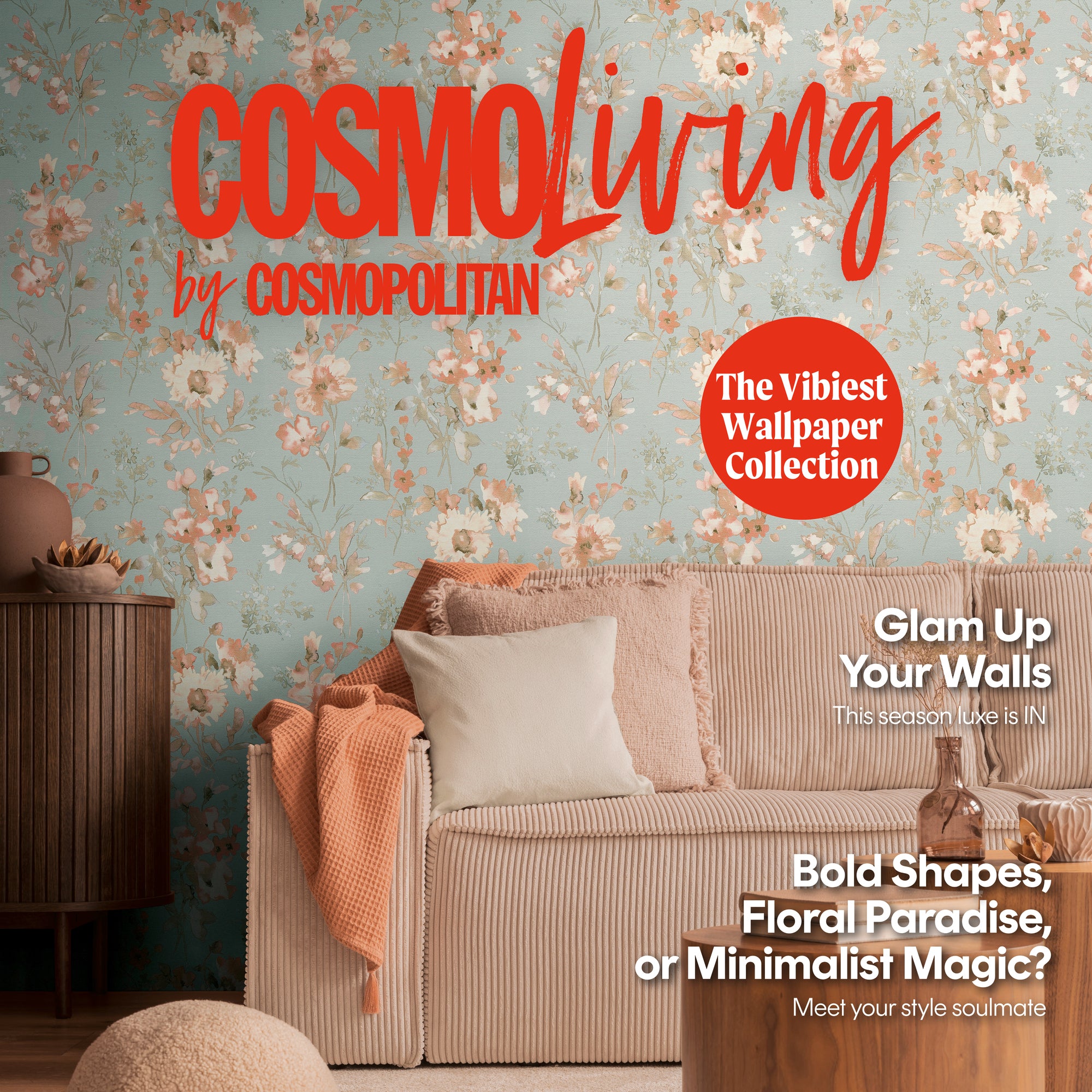 Hochwertige  Tapete aus der Kollektion CosmoLiving in Blau