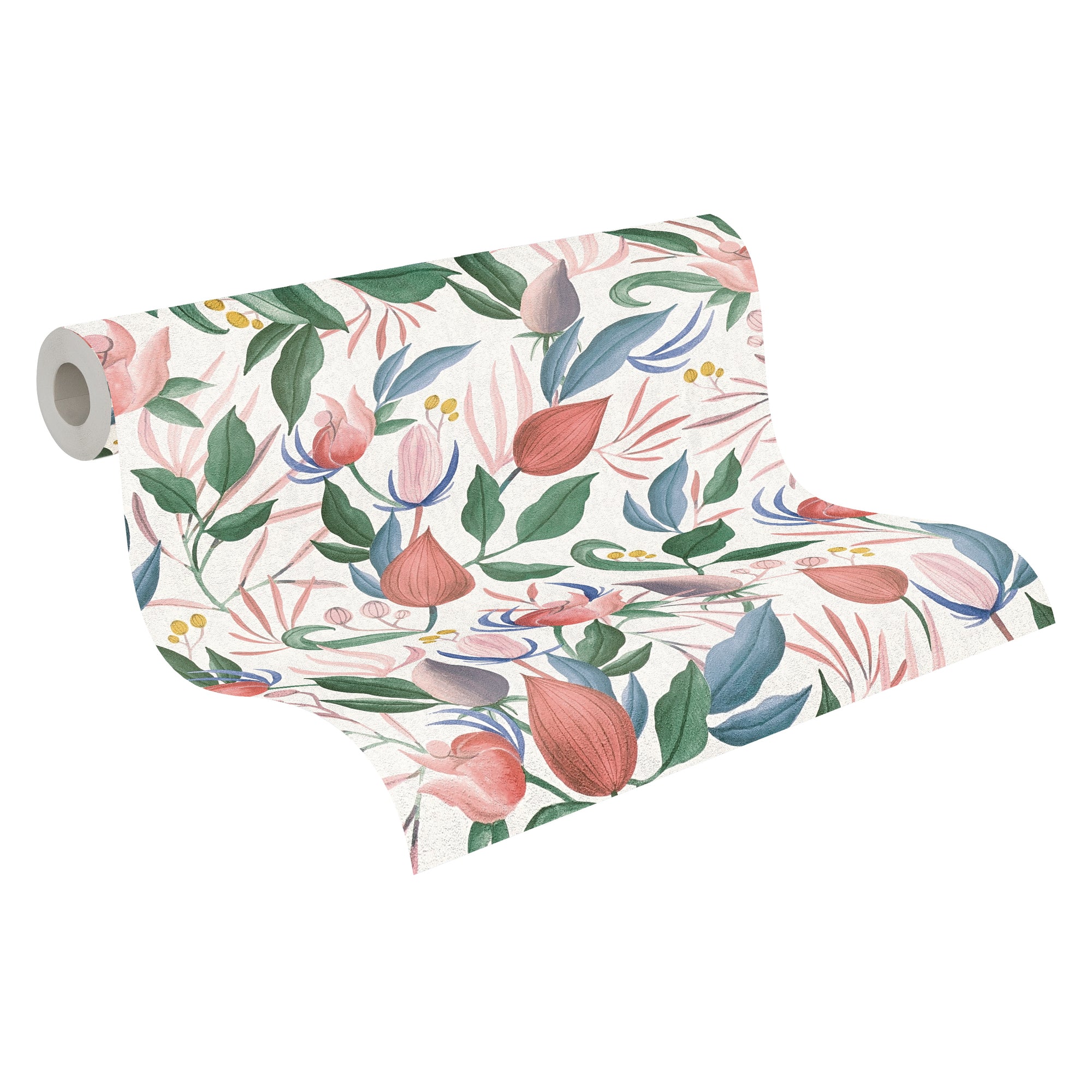 High-Quality Non-Woven Wallpaper White Floral