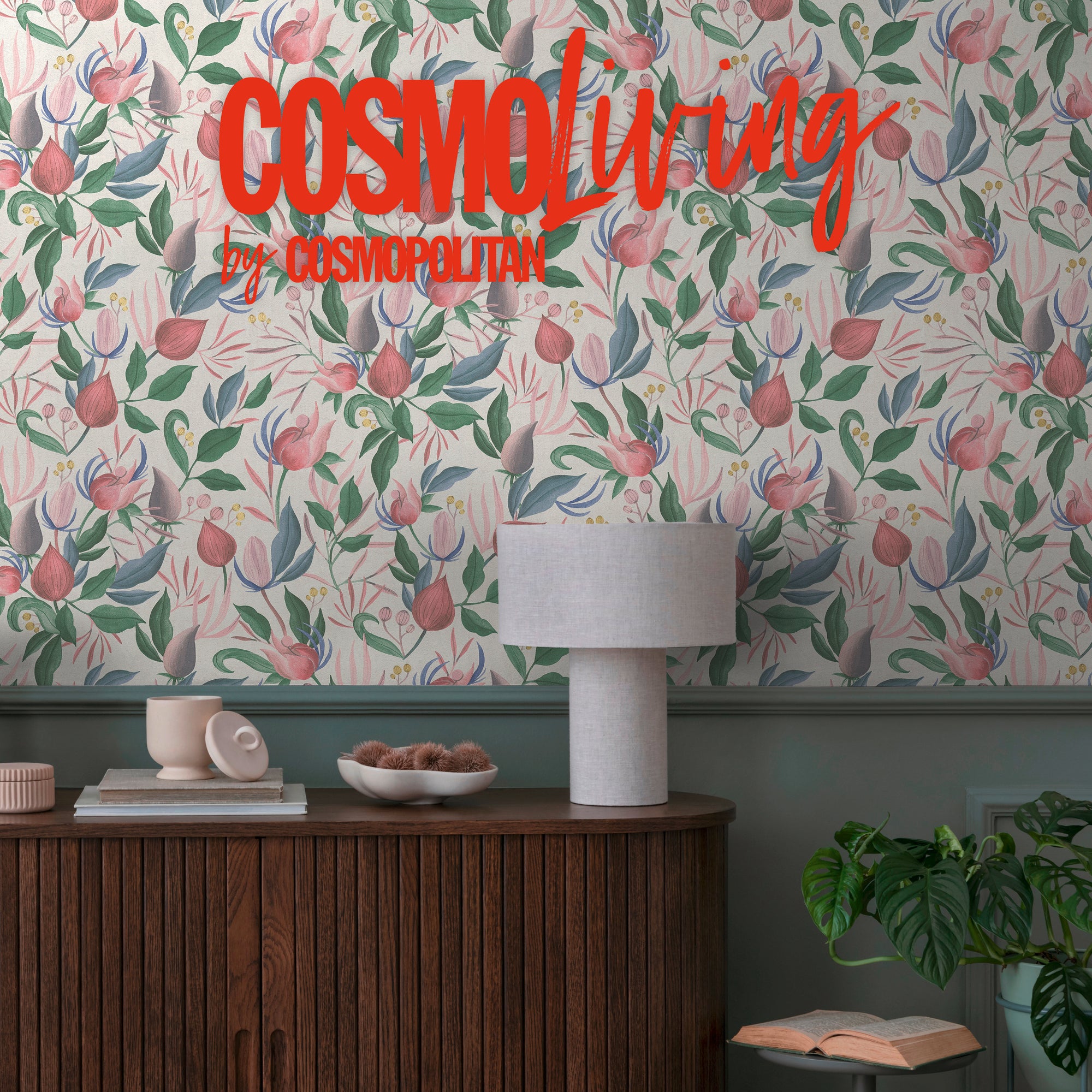High-Quality Non-Woven Wallpaper White Floral