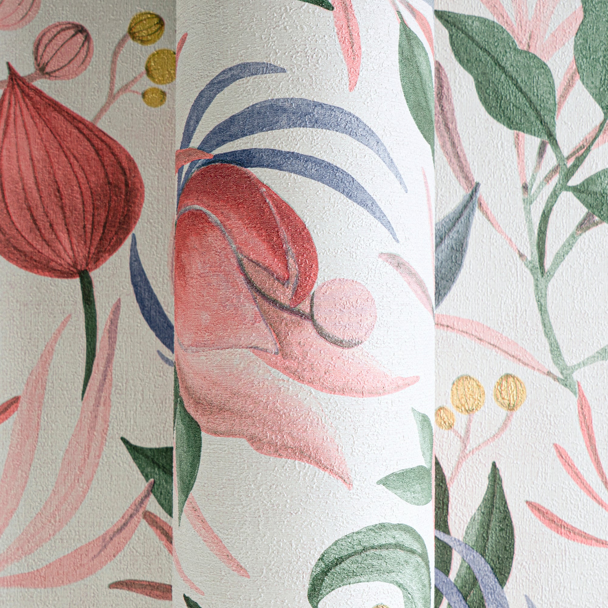 High-Quality Non-Woven Wallpaper White Floral