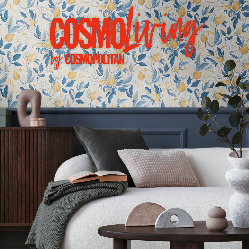 High-Quality Non-Woven Wallpaper White Floral