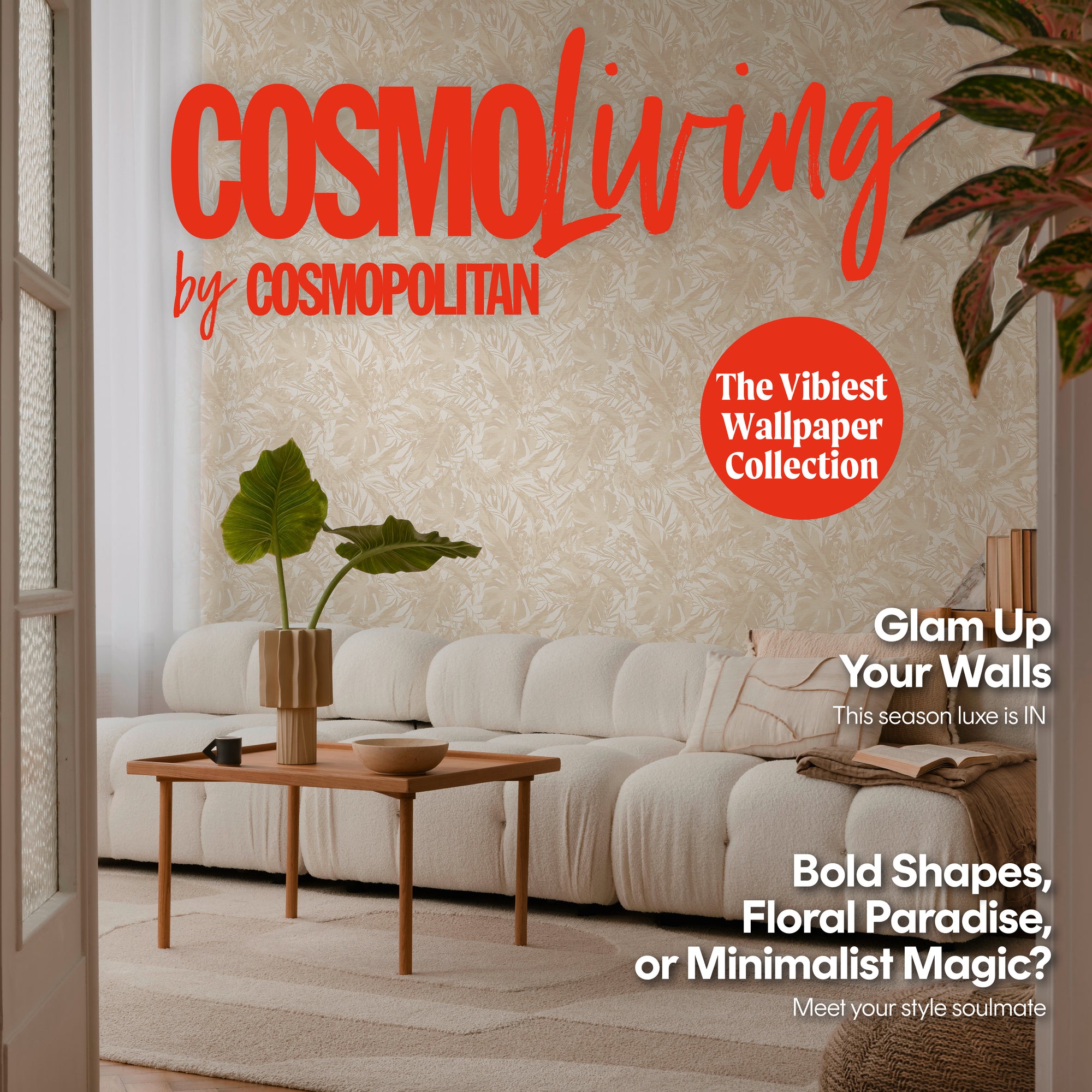 Hochwertige  Tapete aus der Kollektion CosmoLiving in Beige