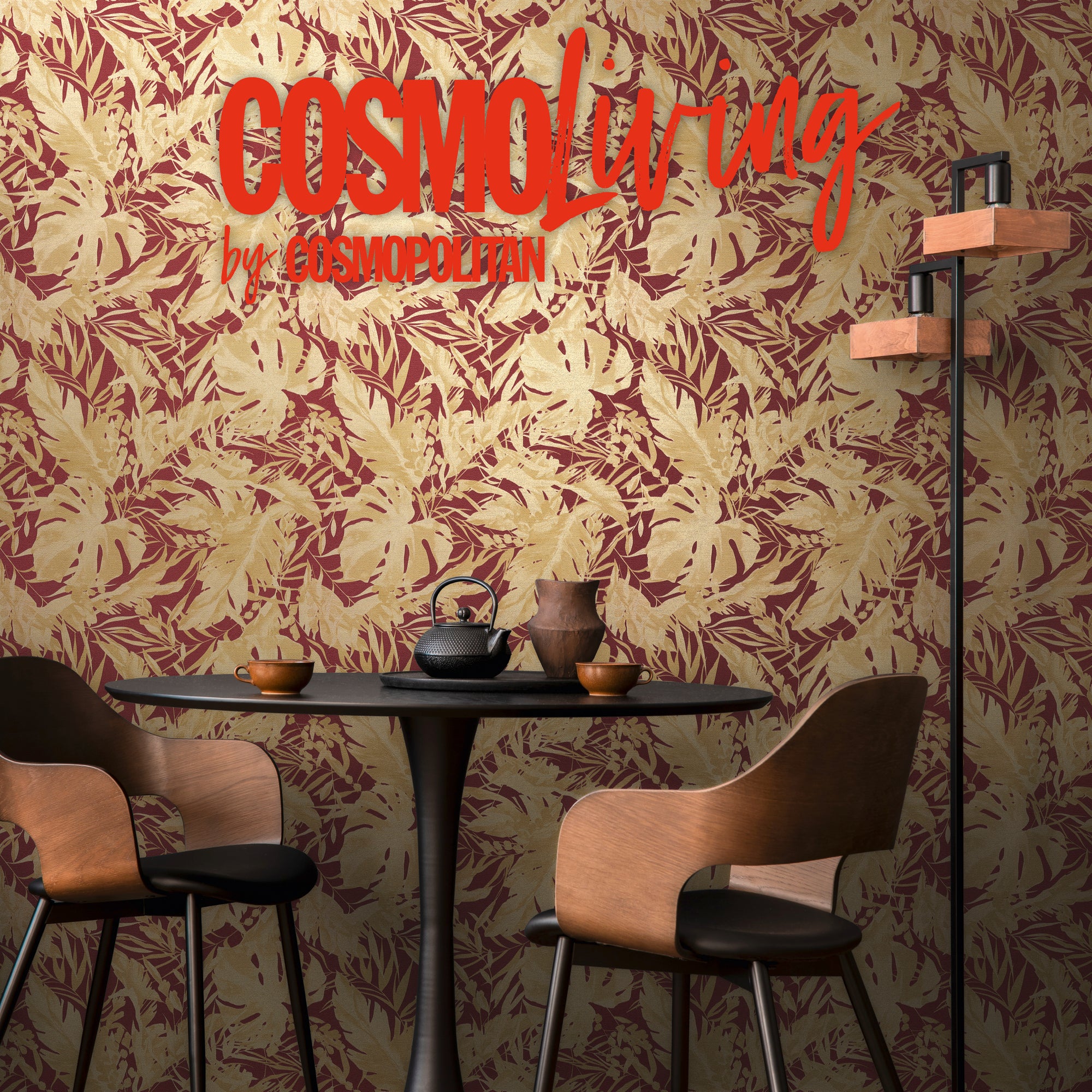High-Quality Non-Woven Wallpaper Red Jungle