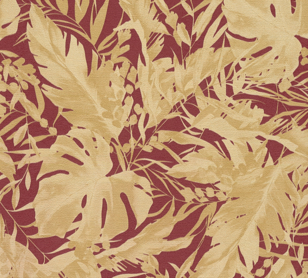 High-Quality Non-Woven Wallpaper Red Jungle